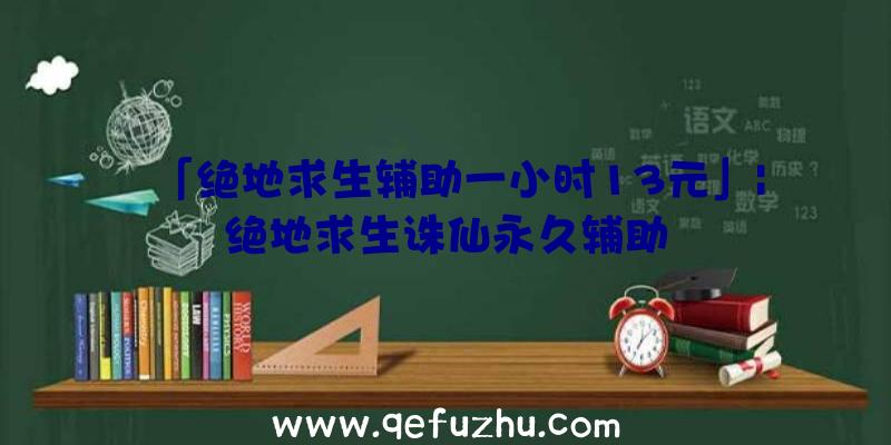 「绝地求生辅助一小时13元」|绝地求生诛仙永久辅助